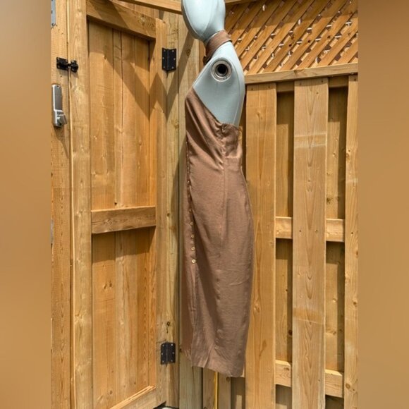 🆕 CULT GAIA 🧿 NWOT Romia Button-Detail Dress, Affogato Brown - Sz S - Picture 4 of 15